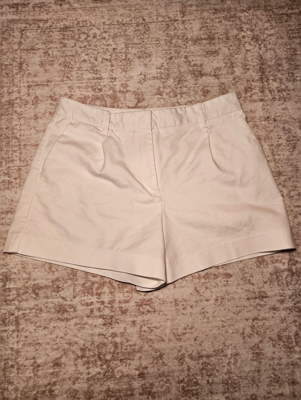 Zara White High-Rise Tailored Shorts